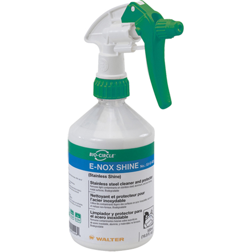Nettoyant et protecteur de surface en acier inoxydable E-Nox Shine, 500 ml, Bouteille &agrave; g&acirc;chette Sidevic Inc.