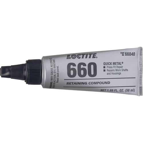 Compos&eacute; de retenue pour r&eacute;paration ajust&eacute; &agrave; la presse Quick Metal 660, 50 ml, Tube, Argent Sidevic Inc.