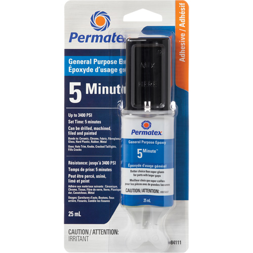 &eacute;poxy  5 minutes  &agrave; usage g&eacute;n&eacute;ral PermaPoxy, 29,5 ml, &eacute;poxyde, Deux composants, Transparent Sidevic Inc.