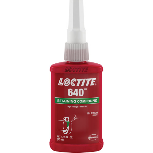 Compos&eacute; de retenue 640 r&eacute;sistance moyenne/haute temp&eacute;rature, 50 ml, Bouteille, Vert Sidevic Inc.