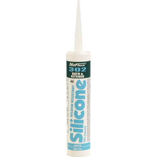 NuFlex&reg; 302 Bath And Kitchen Silicone Sealant, 300 ml, Cartridge, Clear Sidevic Inc.