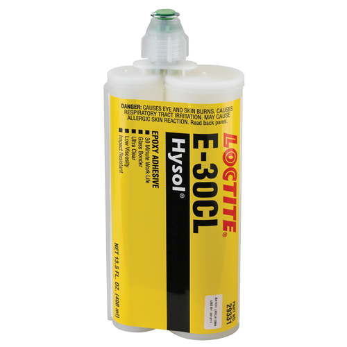 E-30CL Glass Bonder Structural Adhesive, 200 ml, Dual Cartridge, Two-Part, Ultra Clear Sidevic Inc.