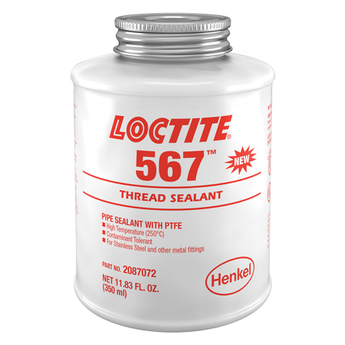 567 High Temperature Thread Sealant, Brush Top Bottle, 350 ml, -53.88° C - 204° C/-65° F - 400° F Sidevic Inc.