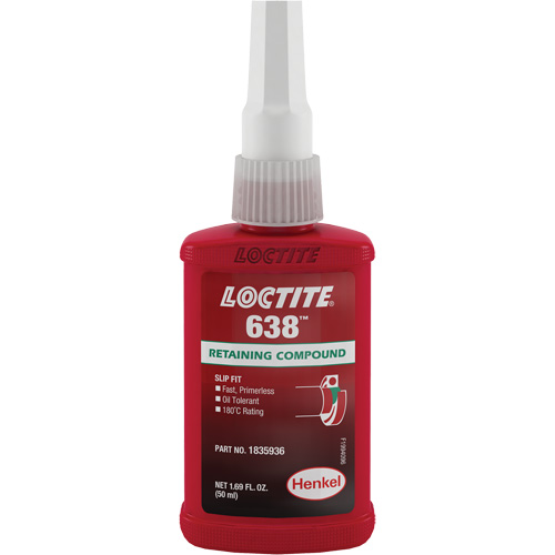Compos&eacute; de retenue Loctite 638, 50 ml, Bouteille, Vert Sidevic Inc.