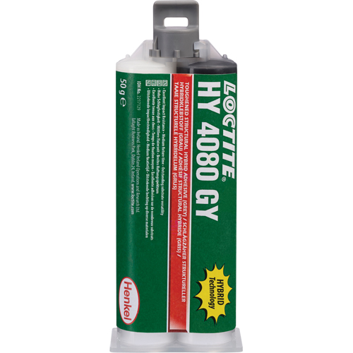 HY 4080 GY Structural Repair Hybrid Adhesive, Two-Part, Dual Cartridge, 50 g, Grey Sidevic Inc.