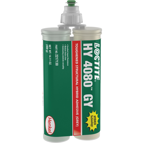 HY 4080 GY Structural Repair Hybrid Adhesive, Two-Part, Dual Cartridge, 400 g, Grey Sidevic Inc.