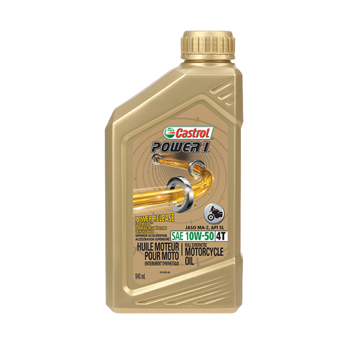 POWER 1&reg; 10W50 Motorcycle Oil, 946 ml, Bottle Sidevic Inc.