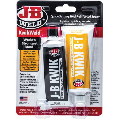 KwikWeld Epoxy, Two-Part, Tube, 10 oz., Grey Sidevic Inc.