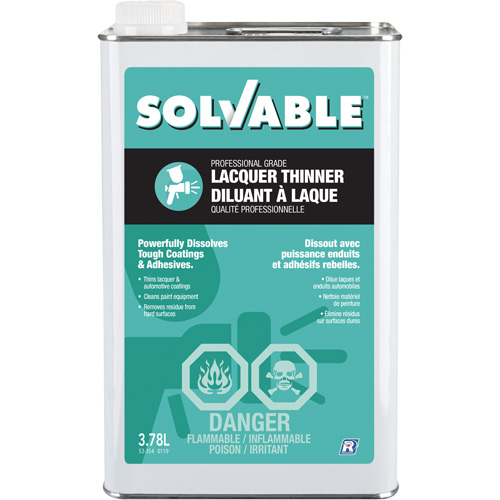 Diluant &agrave; lacque de calibre professionnel, Bidon rectangulaire, 3,78 L Sidevic Inc.