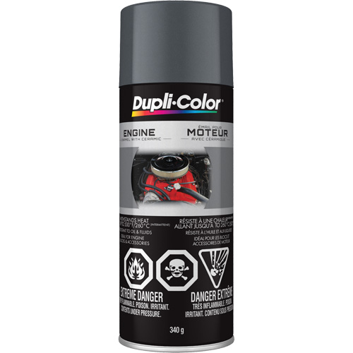 Peinture &agrave; &eacute;mail avec c&eacute;ramique pour moteur, Fonte grise, Tr&egrave;s brillant, 12 oz, Canette a&eacute;rosol Sidevic Inc.