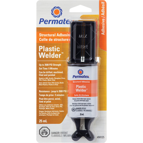 Colle &eacute;poxyde Plastic Welder, 25 ml, Seringue, Deux composants, Blanc cass&eacute; Sidevic Inc.