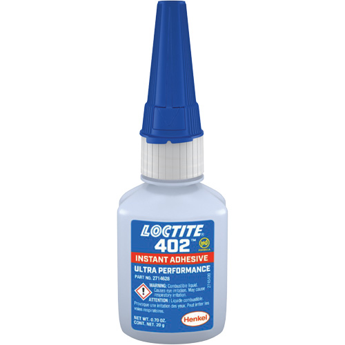 Adh&eacute;sif instantan&eacute; 402, Transparent, Bouteille, 20 g Sidevic Inc.
