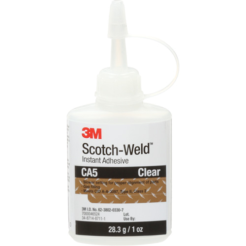 Adh&eacute;sif instantan&eacute; CA5 Scotch-Weld, Transparent, Bouteille, 1 oz Sidevic Inc.