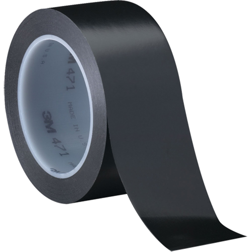 471 Vinyl Tape, 12 mm (1/2") W x 32.9 m (108') L, 5.3 mils, Black Sidevic Inc.
