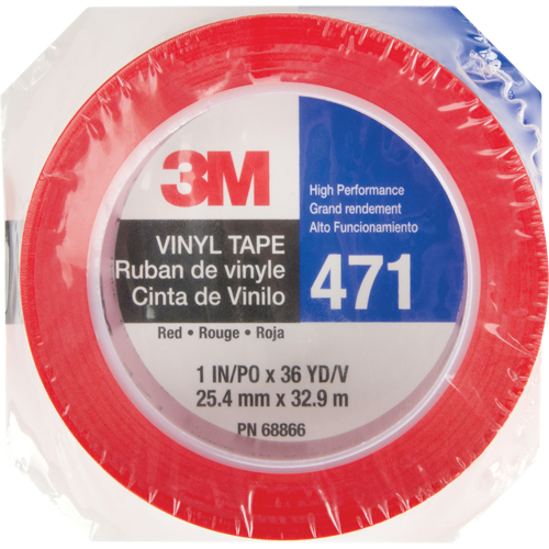 Ruban en vinyle 471, 25,4 mm (1") la x 32,9 m (108') lo, 5,3 mils, Rouge Sidevic Inc.