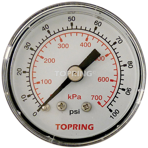 Manom&egrave;tre,  1-1/2", 0 - 100 psi, Fixation arri&egrave;re, Analogique Sidevic Inc.