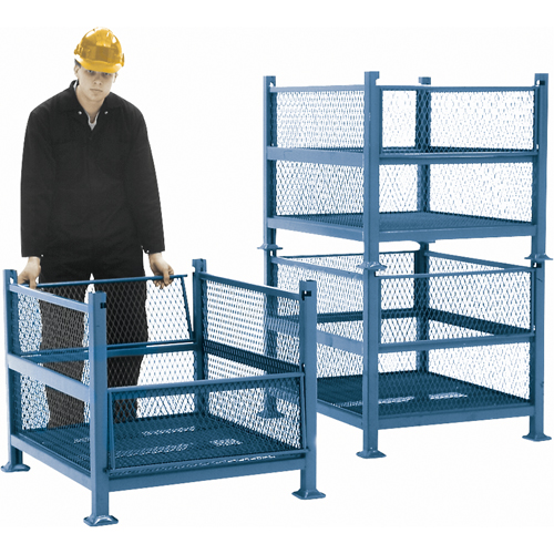 Open Mesh Containers, 2 Drop Gates, 2500 lbs. Capacity, 34.5" W x 40.5" D x 32.25" H Sidevic Inc.