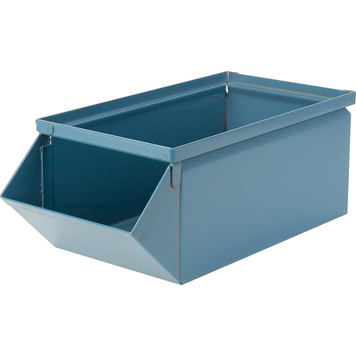 Bac en acier, Cap. 100 lb, 7-1/2" la x 15-1/2" p x 6" h, Bleu Sidevic Inc.