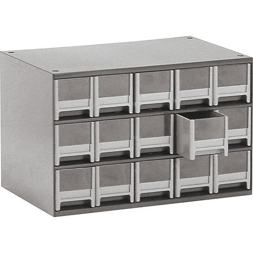 Modular Parts Cabinets, Steel, 15 Drawers, 17" x 10-9/16" x 3-1/16", Grey Sidevic Inc.