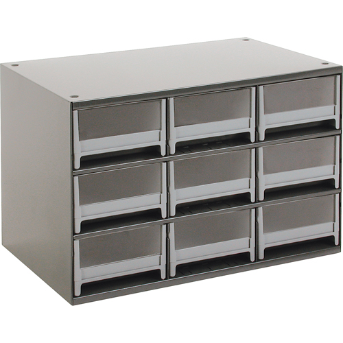 Modular Parts Cabinets, Steel, 9 Drawers, 17" x 10-9/16" x 3-1/16", Grey Sidevic Inc.