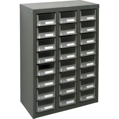 KPC-400 Parts Cabinet, Galvanized Steel, 24 Drawers, 17-3/10" x 8-7/10" x 25-3/5", Grey Sidevic Inc.