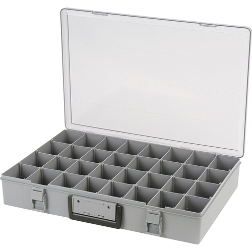 Compartment Case, Plastic, 32 Slots, 18-1/2" W x 13" D x 3" H, Grey Sidevic Inc.