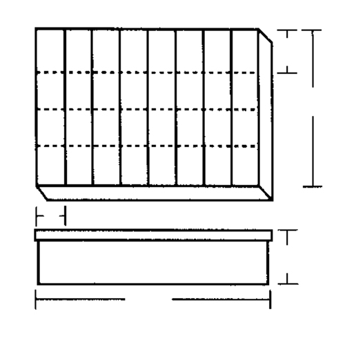 Compartment Case, Plastic, 32 Slots, 18-1/2" W x 13" D x 3" H, Grey Sidevic Inc.