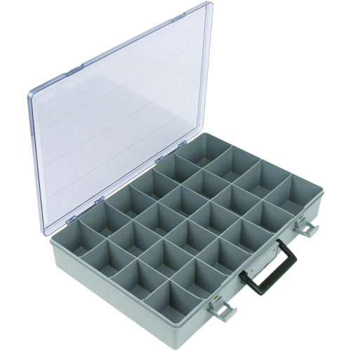Compartment Case, Plastic, 24 Slots, 15-1/2" W x 11-3/4" D x 2-1/2" H, Grey Sidevic Inc.