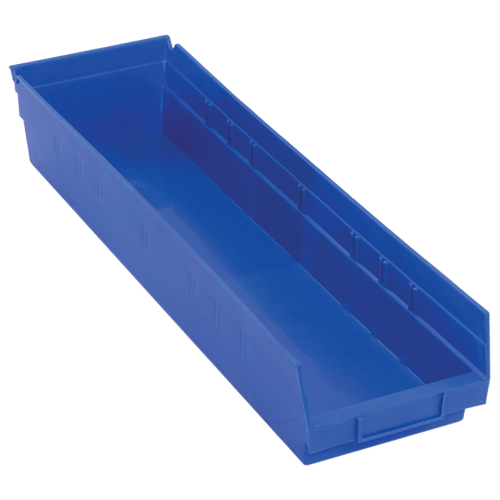 Shelf Bins, 6-5/8" W x 4" H x 23-5/8" D, Blue, 50 lbs. Capacity Sidevic Inc.