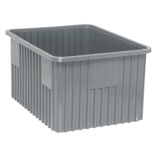 Contenants Divider Box, Plastique, 22,5" la x 17,5" p x 12" h, Gris Sidevic Inc.