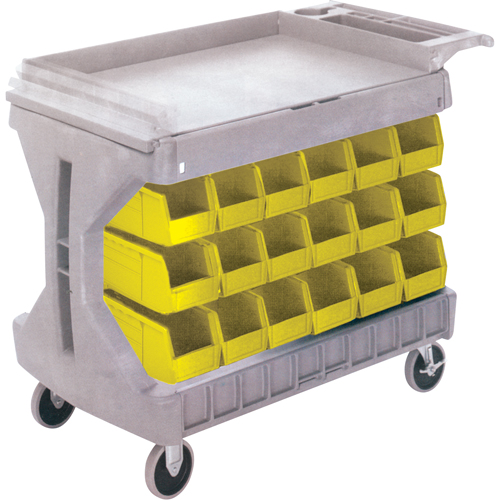 Pro Cart With Yellow Bins, Double-sided, 36 bins, 45-5/18" W x 24" D x 34-3/4" H Sidevic Inc.