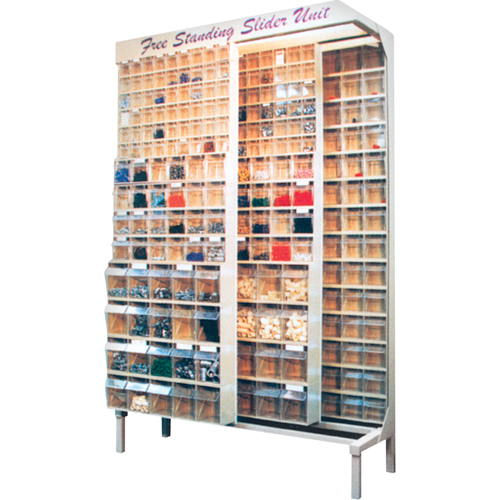 Free Standing Slider System, 48" W x 18" D x 77" H, 56 Bins Sidevic Inc.