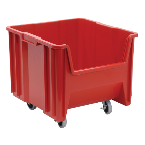 Bac g&eacute;ant mobile empilable, 12-1/2" ha x 16-1/2" la x 17-1/2" p, Capacit&eacute; de 250 lb, Rouge Sidevic Inc.