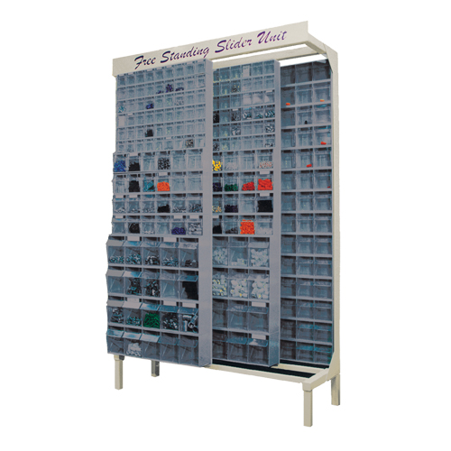 Syst&egrave;me de stockage &agrave; glissi&egrave;re &agrave; bacs basculants autonome, 48" la x 18" p x 77" h, 336 tiroirs Sidevic Inc.