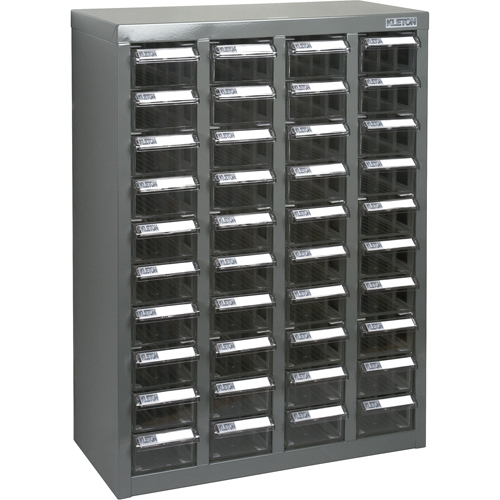 KPC-600 Parts Cabinet, Galvanized Steel, 40 Drawers, 18-3/10" x 8-7/10" x 25-3/10", Grey Sidevic Inc.