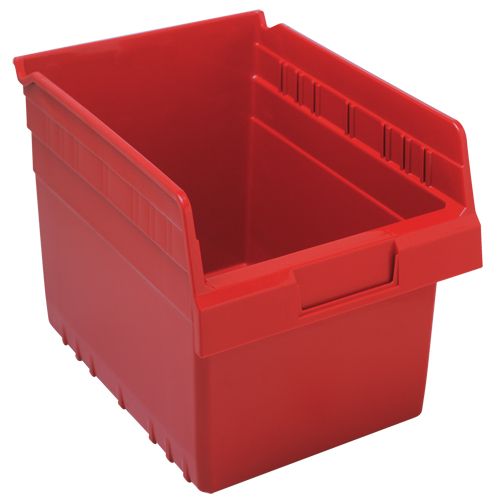 Store-Max Shelf Bins, 8-3/8" W x 8" H x 11-5/8" D, Red, 44 lbs. Capacity Sidevic Inc.