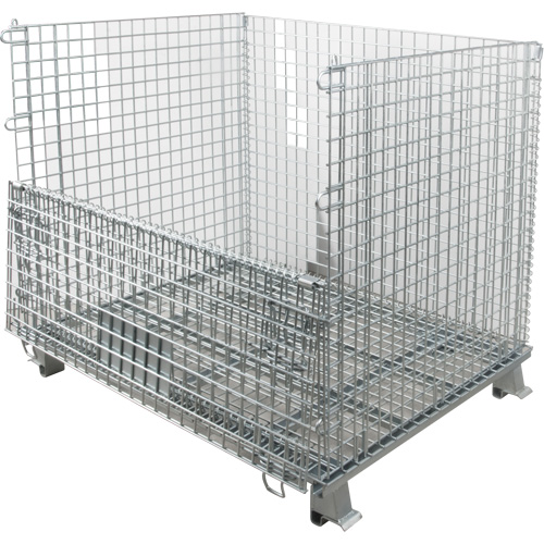 Conteneur repliable en m&eacute;tal grillag&eacute;, 40" la x 48" p x 42" h, Capacit&eacute; de 4000 lb Sidevic Inc.