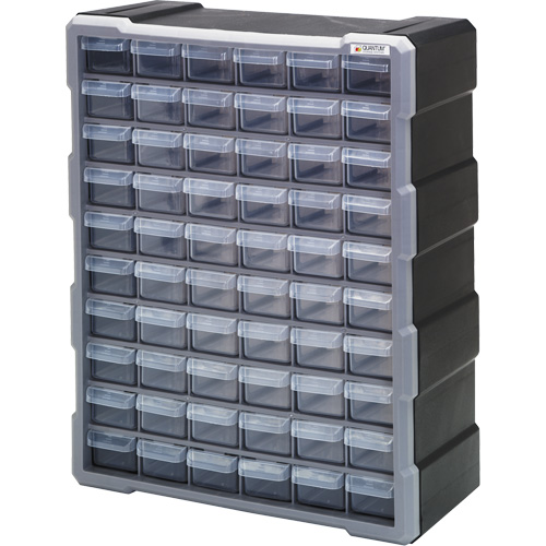 Drawer Cabinet, Plastic, 60 Drawers, 15" x 6-1/4" x 18-3/4", Black Sidevic Inc.