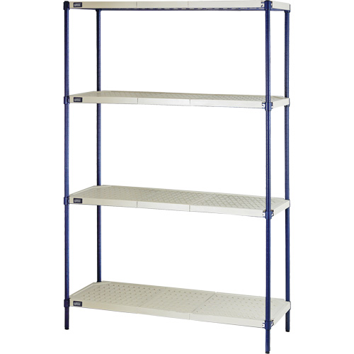 &eacute;tag&egrave;re en fils m&eacute;talliques avec tablettes en plastique, Cadre en fils m&eacute;talliques avec tablettes en plastique, Sans boulons, Capacit&eacute; 600 lb, 48" la x 72" h x 18" p Sidevic Inc.