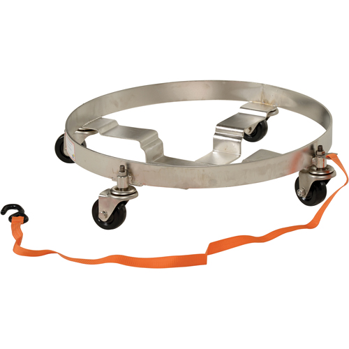 Chariots &agrave; &eacute;tages multiples pour baril, Acier inoxydable, Capacit&eacute;e 900 lb, Diam&egrave;tre 23-1/2", Roue en Caoutchouc Sidevic Inc.