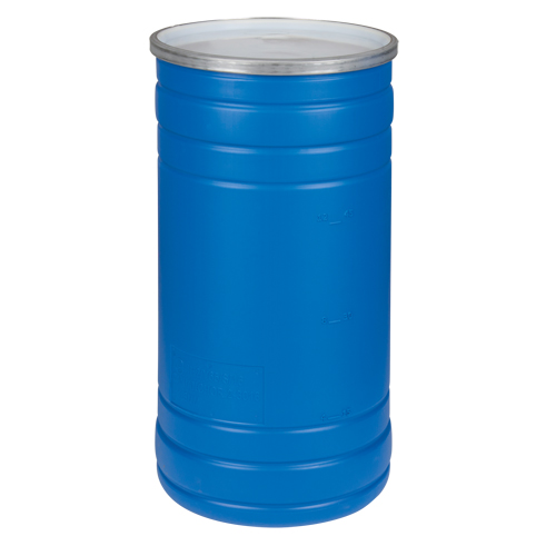 Barils en poly&eacute;thyl&egrave;ne, 15,5 gal. US (12,91 gal. imp.), Dessus ouvert, Bleu Sidevic Inc.