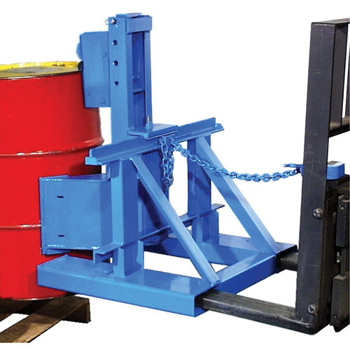 Manipulateur de barils MORSPEED 1500 pour chariot &eacute;l&eacute;vateur, Pour 55 gal. US (45 gal. imp.) Sidevic Inc.