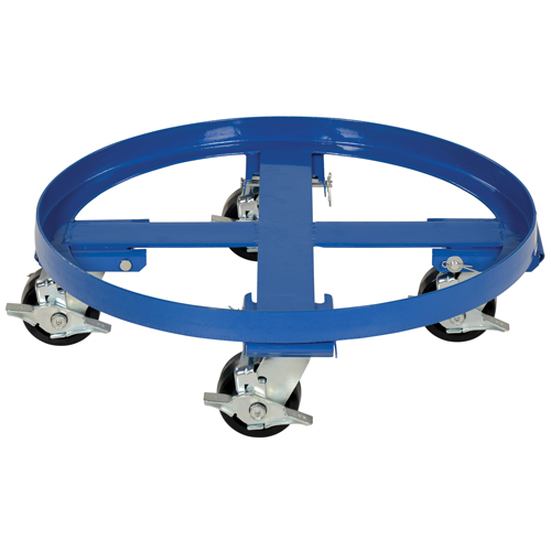 Socle roulant robuste pour baril, Acier, Capacit&eacute;e 2000 lb, Diam&egrave;tre 24-1/8", Roue en Ph&eacute;nolique Sidevic Inc.