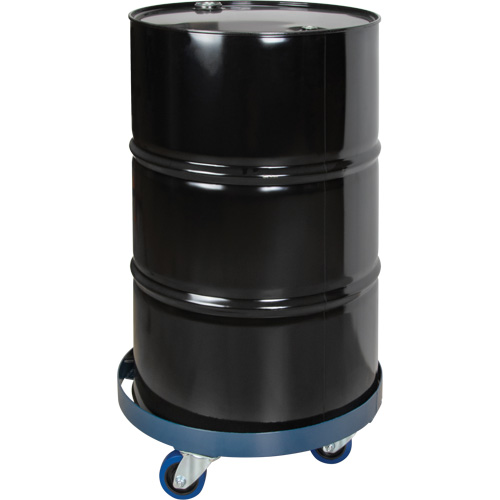 Drum Dolly, Steel, 1400 lbs. Capacity, 24" Diameter, Blue Elastic Casters Sidevic Inc.