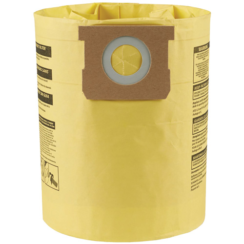 Sacs filtrants pour d&eacute;bris secs jetables &agrave; haute efficacit&eacute; de type H, 5 - 8 gal. US Sidevic Inc.