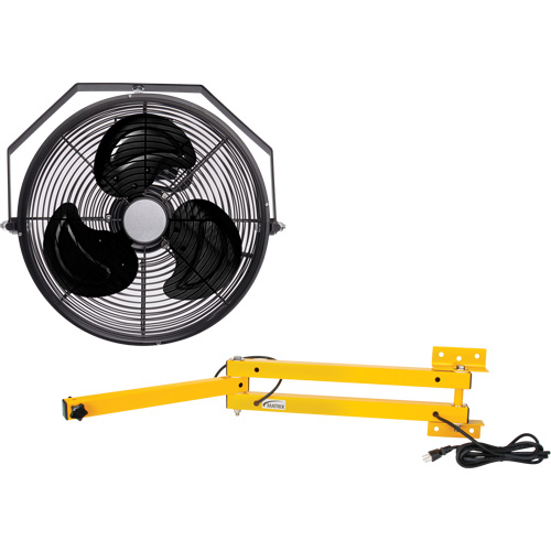 Trousse de ventilateur pour poste de travail industriel avec bras double verrouillable, Industriel, 3 vitesses, Diam&egrave;tre de 12" Sidevic Inc.