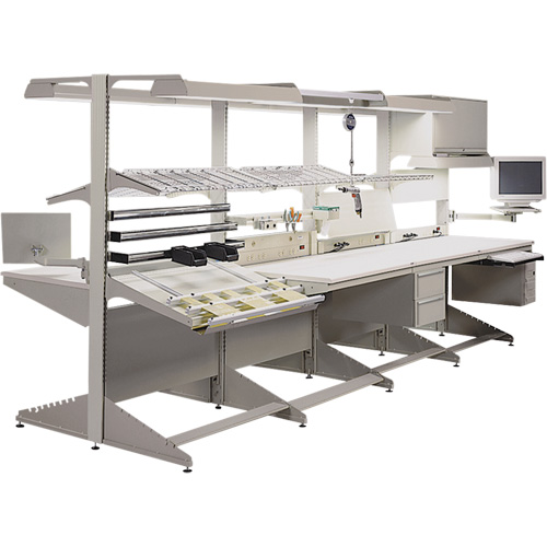 Postes de travail modulaires ergonomiques - Tablettes en acier robuste Sidevic Inc.