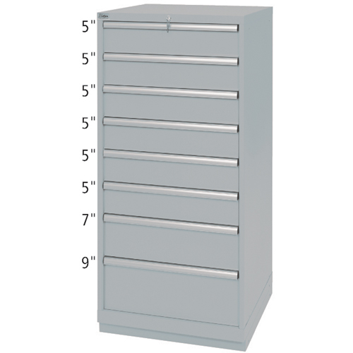 Drawer Cabinets, 8 Drawers, 28-1/4" W x 28-1/2" D x 59-1/2" H, Grey Sidevic Inc.