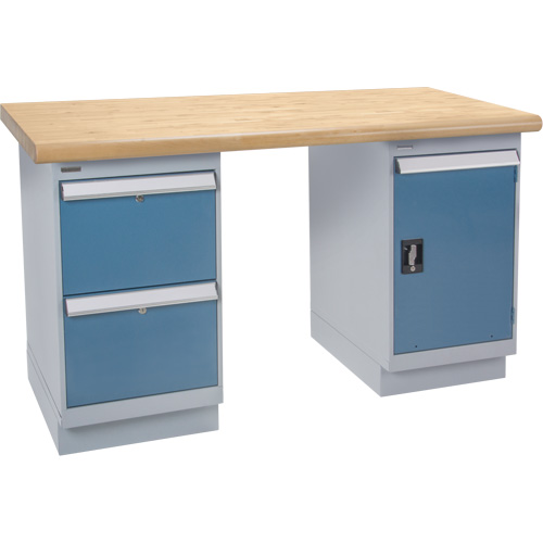Workbench, Door & Drawers, 2500 lbs. Cap., 60" W x 36" D, 34" H Sidevic Inc.