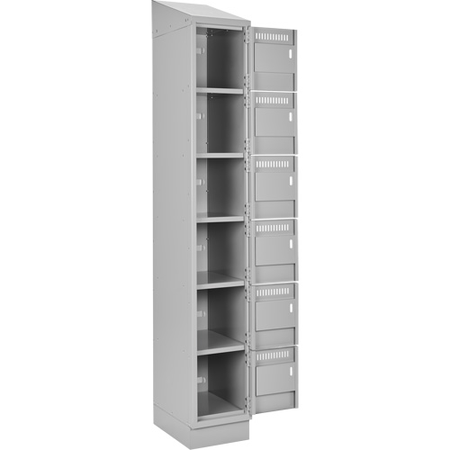 Clean Line Lockerette, 6 -tier, Bank of 3, 36" x 18" x 82", Steel, Grey, Rivet (Assembled) Sidevic Inc.